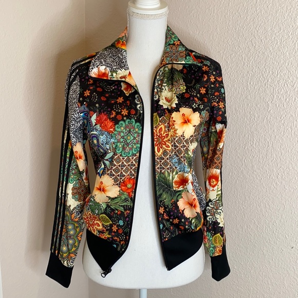 adidas jacket flowers